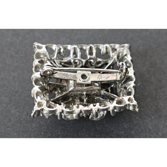 Vintage Coro Brooch Seed Pearls Blue Mid Century - Picture 2 of 4